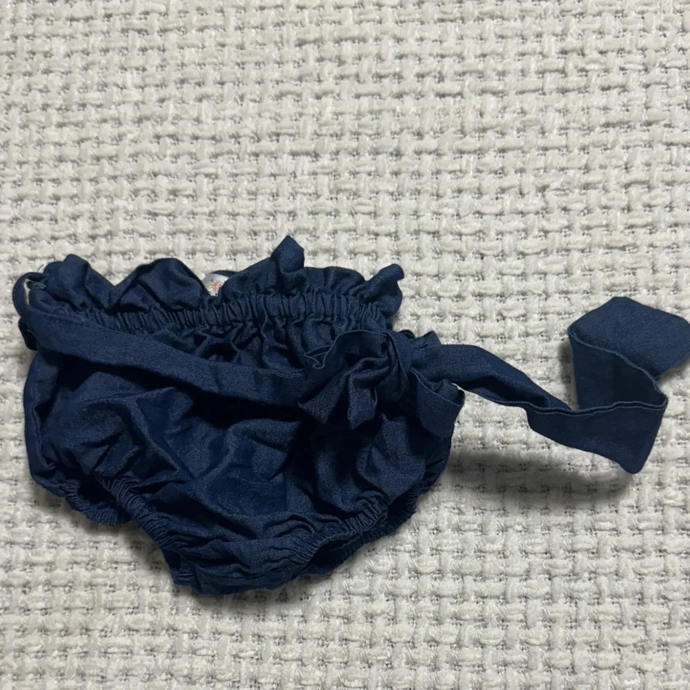 Stylish Navy Diaper Cover with Ruffles